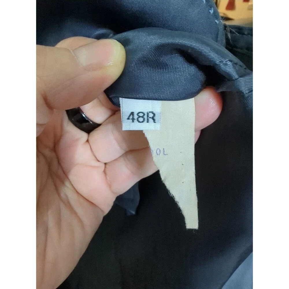 Peter Millar 100% Wool Dual Vent Sport Jacket Blazer 48R Dark Grey Two Button